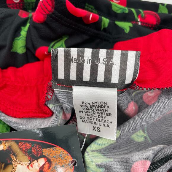 Pinup Couture Swimsuit Cherries Cherry Red Black Retro Vintage Halter Style XS - Picture 8 of 10